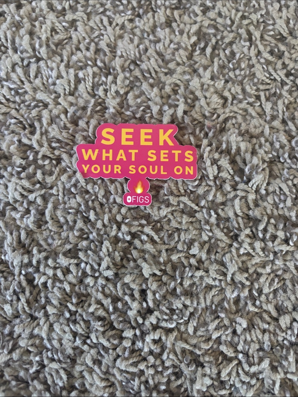 Figs Pink and Yellow 'Seek What Sets Your Soul On' Sticker